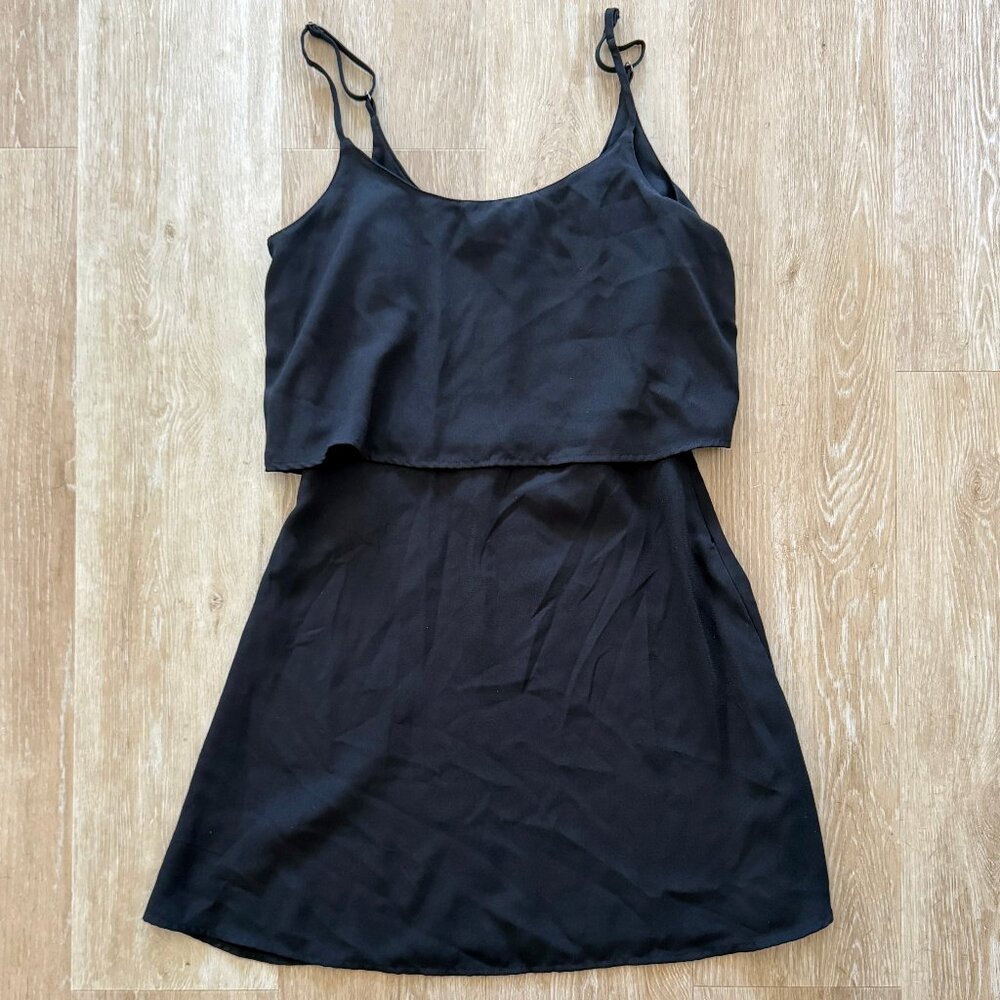 NWOT, Abercrombie & Fitch, A&F, Black Mini Dress w/ Flowy Top, size Small